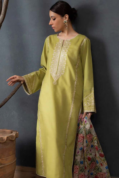 3PC Embroidery Suit with Dhanak Shawl-QA-87