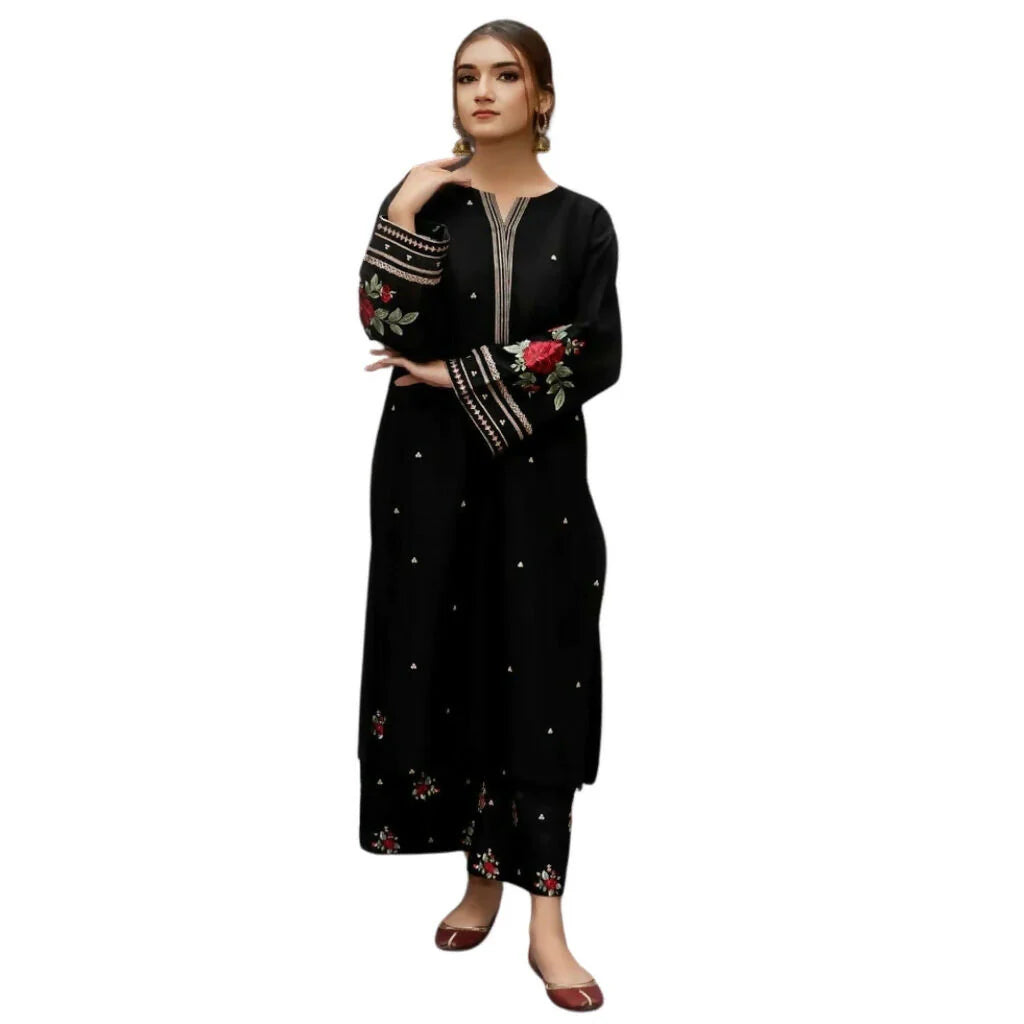 URGE - 3PC DHANAK EMBROIDERED QA-990