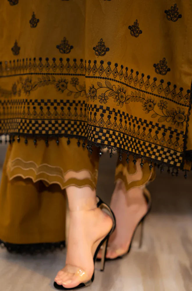 Libaas - Winter 3PC Dhanak Embroidered Suit -QA0027