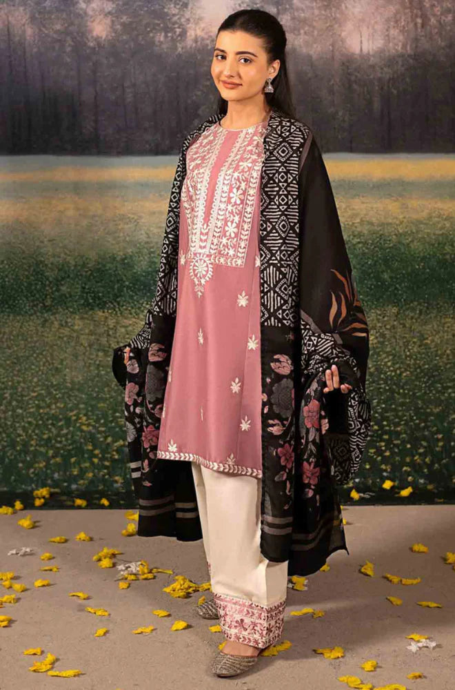 LAAM - Winter 3PC Dhanak Embroidered Suit - QA-1445