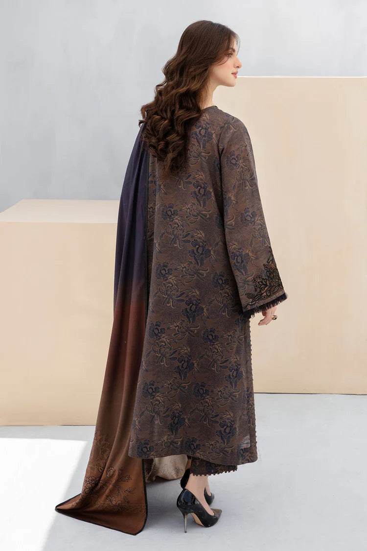 BAROQUE-3PC KHADDAR PRINTED SHIRT WITH KHADDAR PRINT DUPATTA AND PRINT TROUSER-BIC-2603