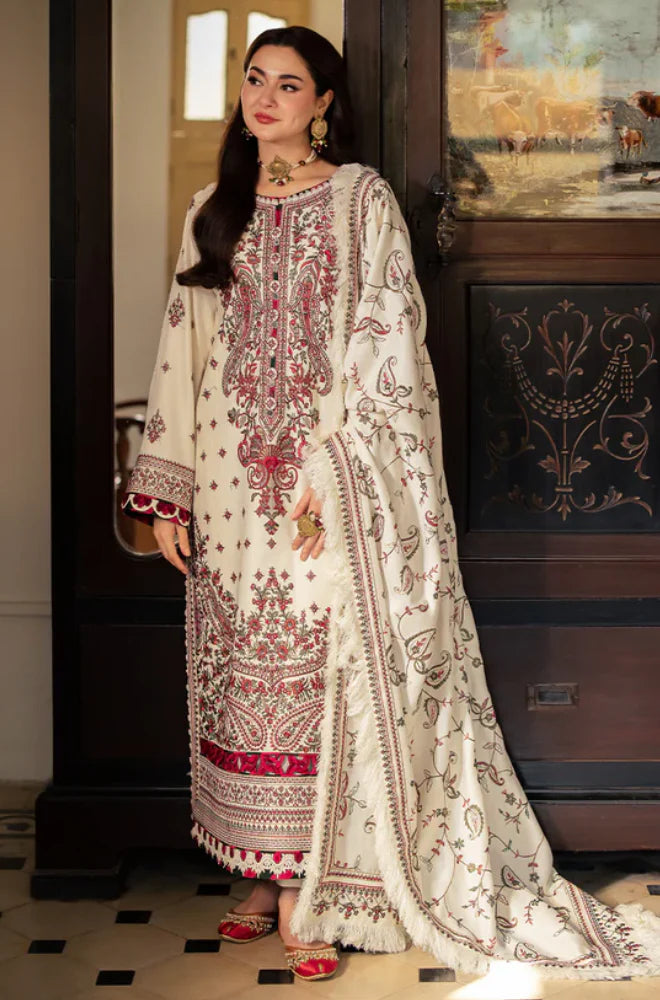 ASIM JOFA - Winter 3PC Dhanak Embroidered Suit - QA554