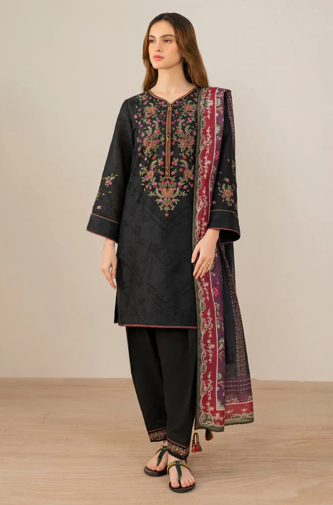 Jazmin - Winter 3PC Dhanak Embroidered Suit - QA8710