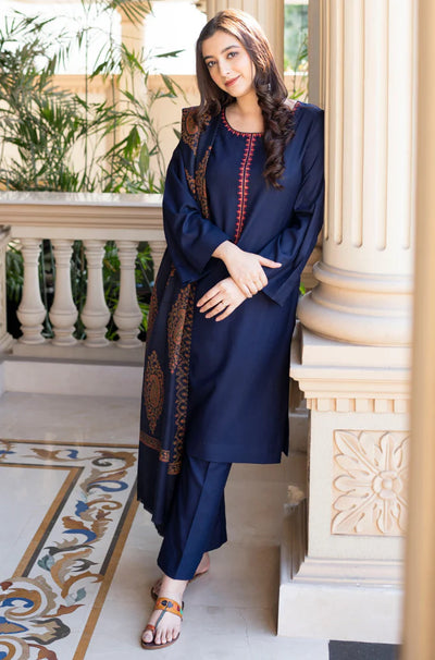 Asling - Winter 3PC Dhanak Embroidered Suit - QA-7534