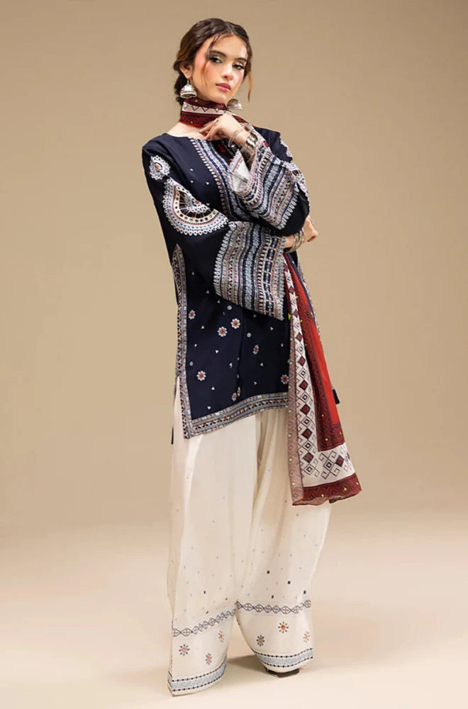 ETHNIC - Winter 3PC Dhanak Embroidered Suit- QA301