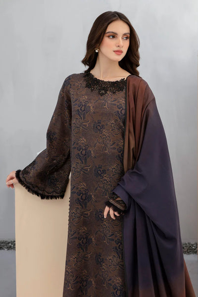 BAROQUE-3PC KHADDAR PRINTED SHIRT WITH KHADDAR PRINT DUPATTA AND PRINT TROUSER-BIC-2603