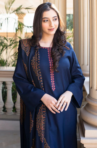 Asling - Winter 3PC Dhanak Embroidered Suit - QA-7534