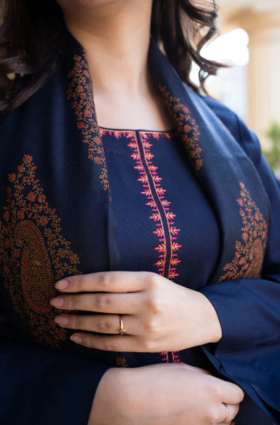 Asling - Winter 3PC Dhanak Embroidered Suit - QA-7534