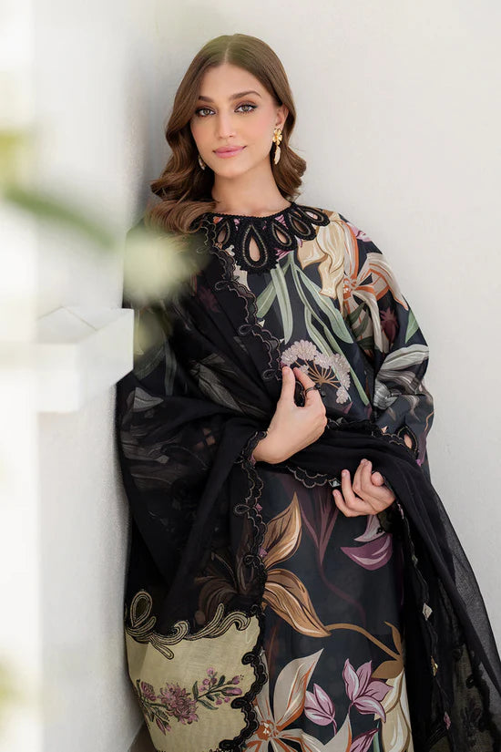 BAROQUE-3PC KHADDAR PRINTED EMB SHIRT WITH KHADDAR PRINTED EMB DUPATTA AND PRINTED TROUSER-BIC-2624