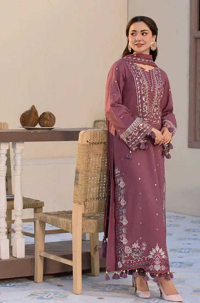 ALLYS - Winter 3PC Dhanak Embroidered Suit- QA-5677