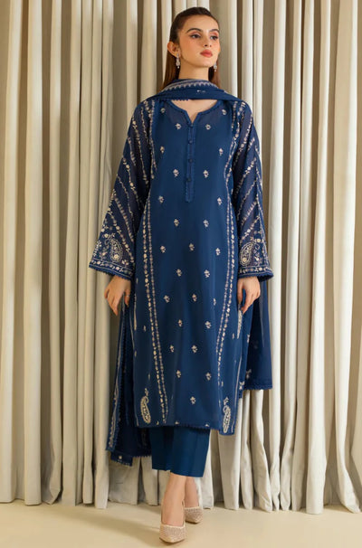 Agha Noor - Winter 3PC Dhanak Embroidered Suit - QA-9114