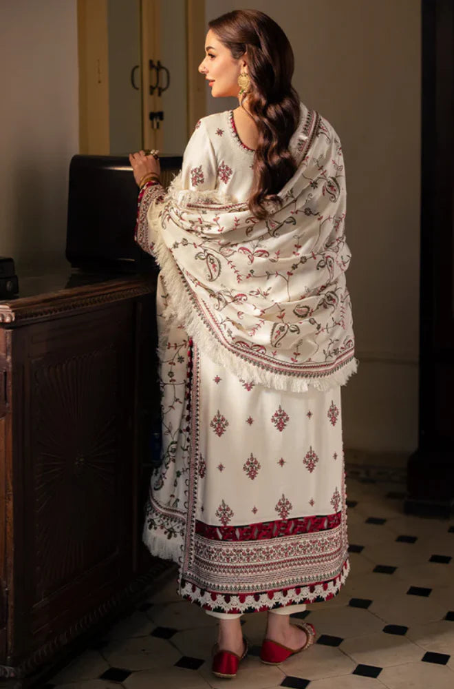 ASIM JOFA - Winter 3PC Dhanak Embroidered Suit - QA554