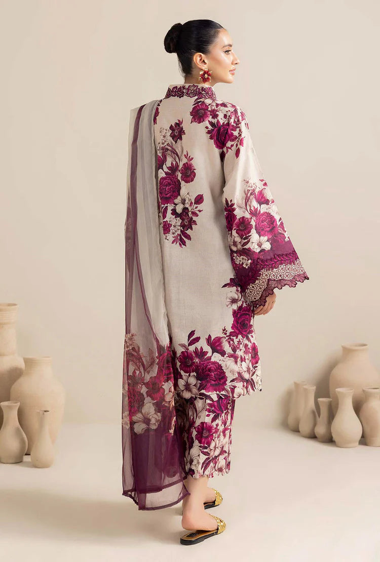 ADAN LIBAS-3PC KHADDAR PRINTED EMB SHIRT WITH KHADDAR PRINT DUPATTA AND PRINT TROUSER-BIC-2557