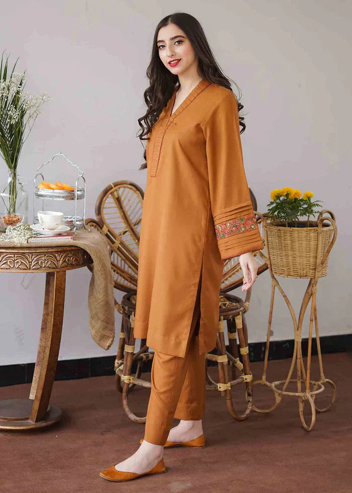 3PC-Embroidery Suit With Dhanak Shawl-QA037