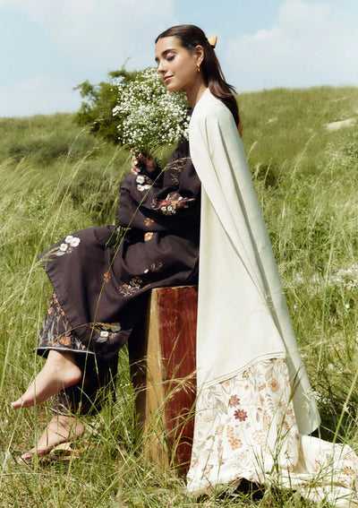 ZAHRA SHAHJAHAN- 3PC DHANAK EMBROIDERED SUIT QA-6671