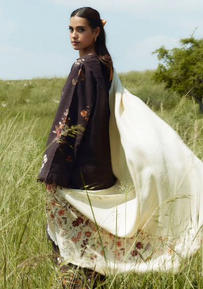 ZAHRA SHAHJAHAN- 3PC DHANAK EMBROIDERED SUIT QA-6671