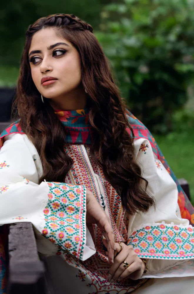 Sapphire - Winter 3PC Dhanak Embroidered Suit - QA-991