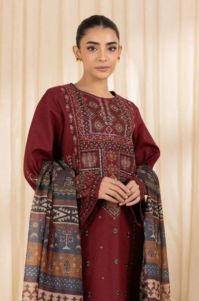 Sapphire - Winter 3PC Dhanak Embroidered Suit - QA22