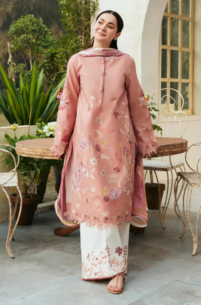 Coco By Zara Shahjahan - Winter 3PC Dhanak Embroidered Dress - QA466