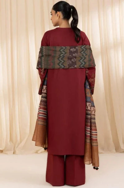 Sapphire - Winter 3PC Dhanak Embroidered Suit - QA22