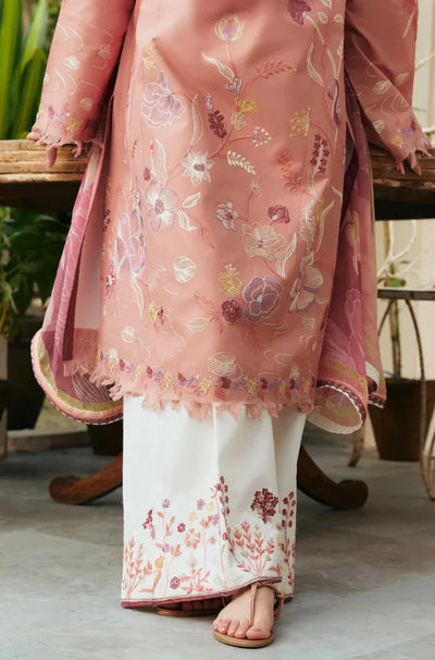 Coco By Zara Shahjahan - Winter 3PC Dhanak Embroidered Dress - QA466