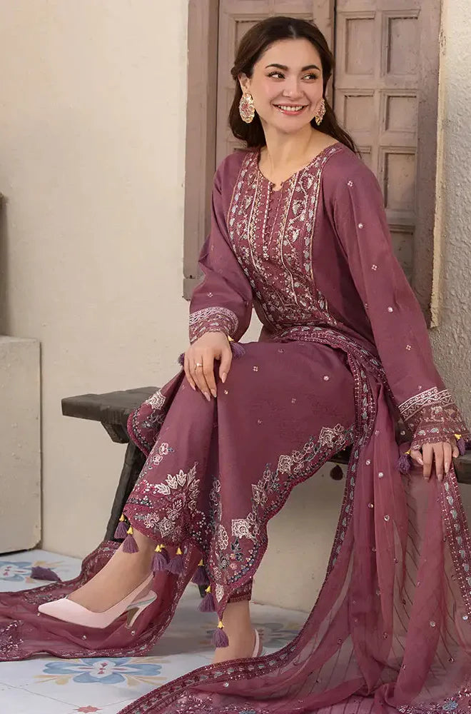 ALLYS - Winter 3PC Dhanak Embroidered Suit- QA-5677