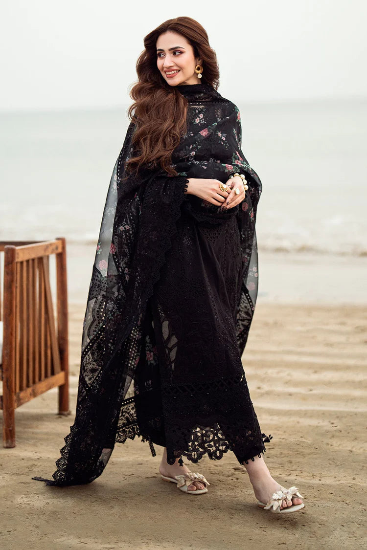 NUREH-3PC DHANAK LASER WORK EMBROIDERED SHIRT WITH MONARK PRINTED EMB DUPATTA & TROUSER-4119