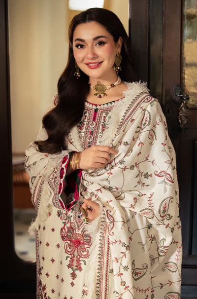 ASIM JOFA - Winter 3PC Dhanak Embroidered Suit - QA554