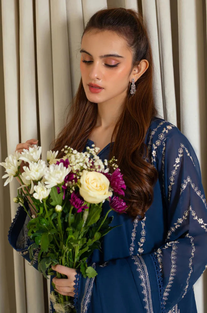 Agha Noor - Winter 3PC Dhanak Embroidered Suit - QA-9114