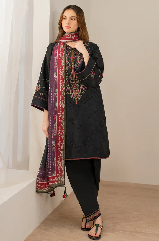 Jazmin - Winter 3PC Dhanak Embroidered Suit - QA8710