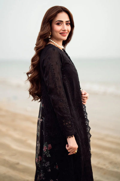 NUREH-3PC DHANAK LASER WORK EMBROIDERED SHIRT WITH MONARK PRINTED EMB DUPATTA & TROUSER-4119