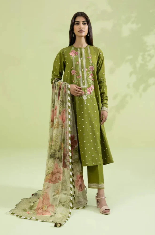 Jazmine - 3PC Dhanak Embroidered Suit -QA0156