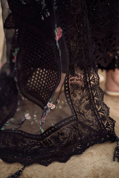 NUREH-3PC DHANAK LASER WORK EMBROIDERED SHIRT WITH MONARK PRINTED EMB DUPATTA & TROUSER-4119