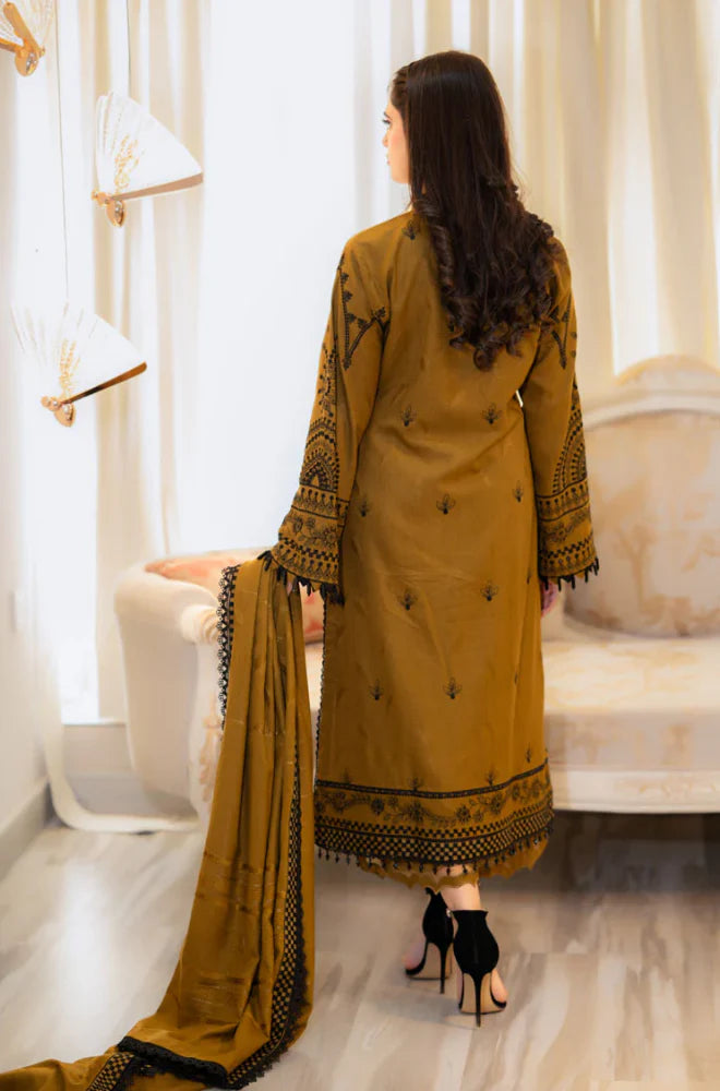 Libaas - Winter 3PC Dhanak Embroidered Suit -QA0027