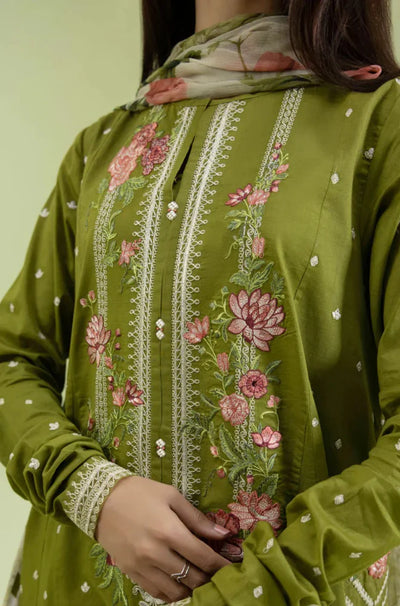 Jazmine - 3PC Dhanak Embroidered Suit -QA0156