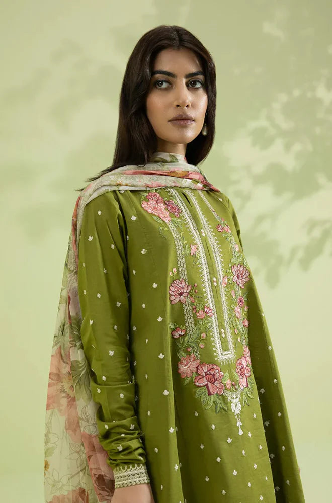 Jazmine - 3PC Dhanak Embroidered Suit -QA0156