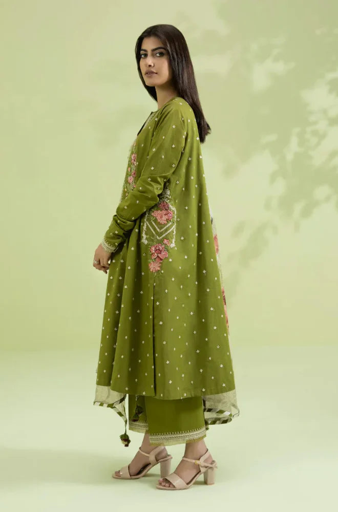Jazmine - 3PC Dhanak Embroidered Suit -QA0156