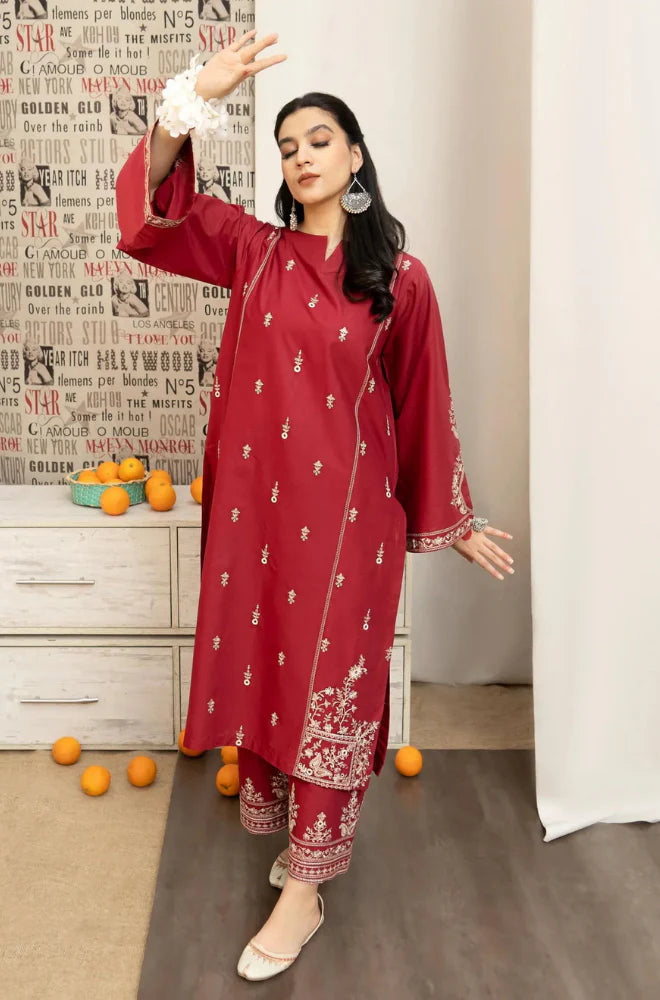 URGE - Winter 3PC Dhanak Embroidered Suit - QA555