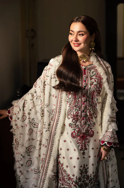 ASIM JOFA - Winter 3PC Dhanak Embroidered Suit - QA554