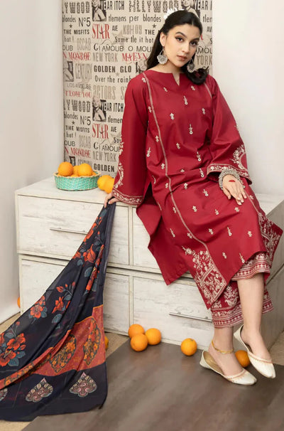 URGE - Winter 3PC Dhanak Embroidered Suit - QA555