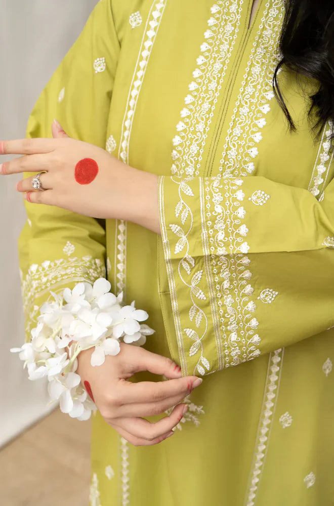 Urge - Winter 3PC Dhanak Embroidered Suit - QA0137