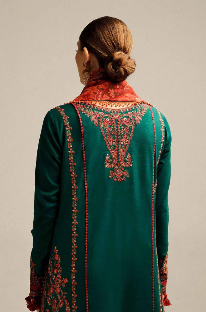 Hussain Rehar - 3PC Dhanak Embroidered Suit - QA7880