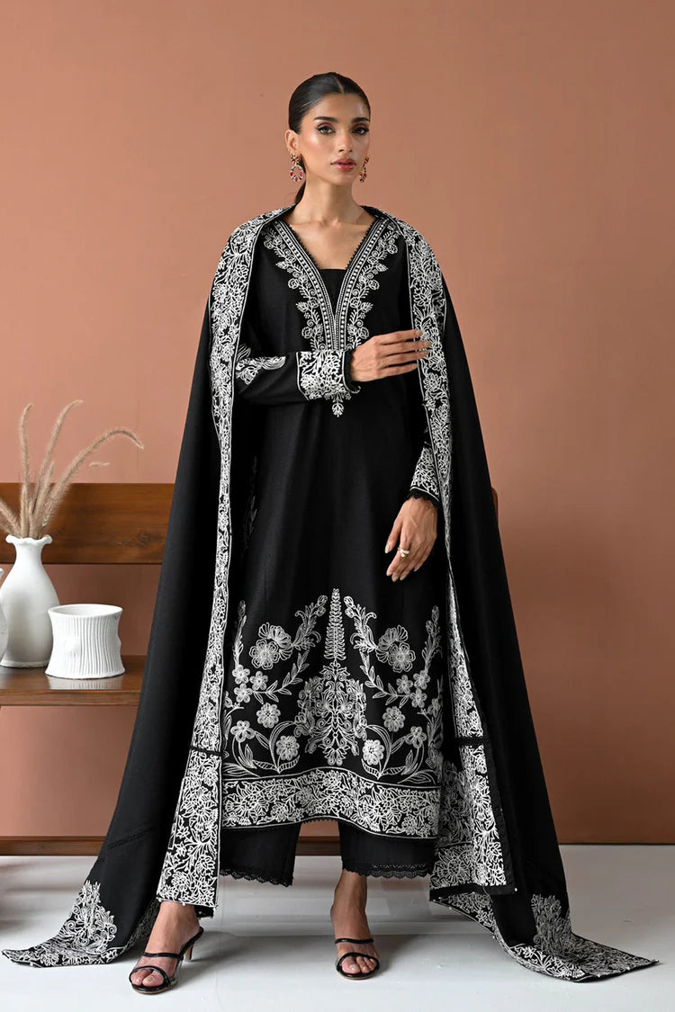 BATIK-3PC DHANAK EMBROIDERED SHIRT WITH DHANAK EMBROIDERED SHAWL & TROUSER-BIC-4177