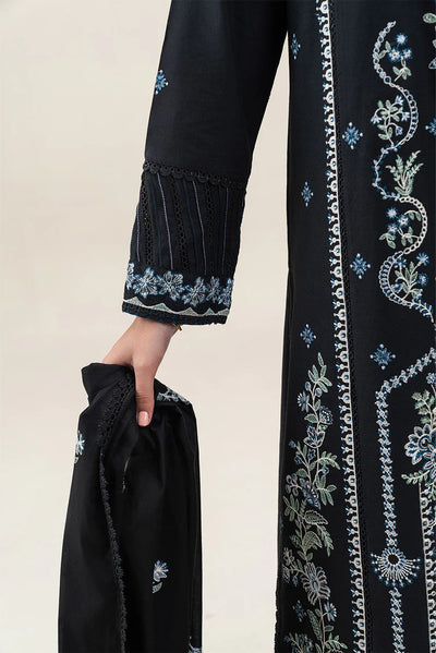 BEECHTREE-3PC KARANDI EMBROIDERED SHIRT WITH KHADDI NET EMBROIDERED DUPATTA AND EMB TROUSER-BIC-4258