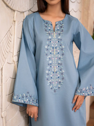 IZEL-2PC DHANAK EMBROIDERED SHIRT WITH DHANAK TROUSER-BIC-102