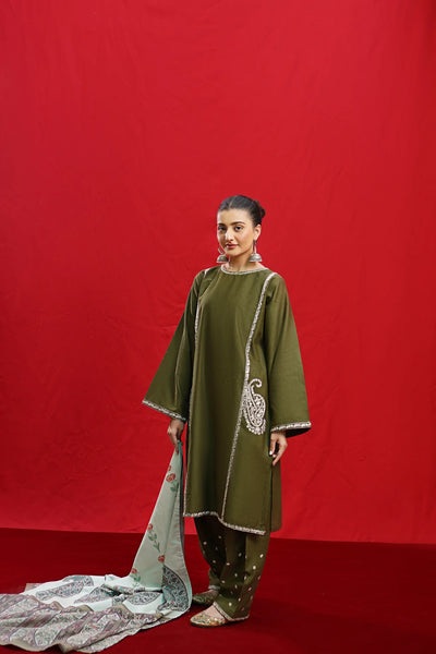 URGE - 3PC DHANAK EMBROIDERED QA-880