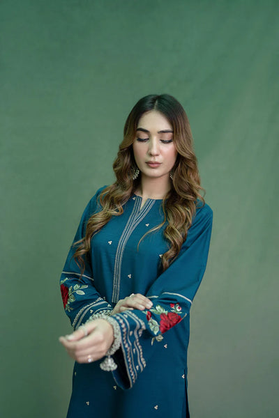 URGE-2PC DHANAK EMBROIDRED SHIRT WITH DHANAK EMBROIDRED TROUSER-BIC-101