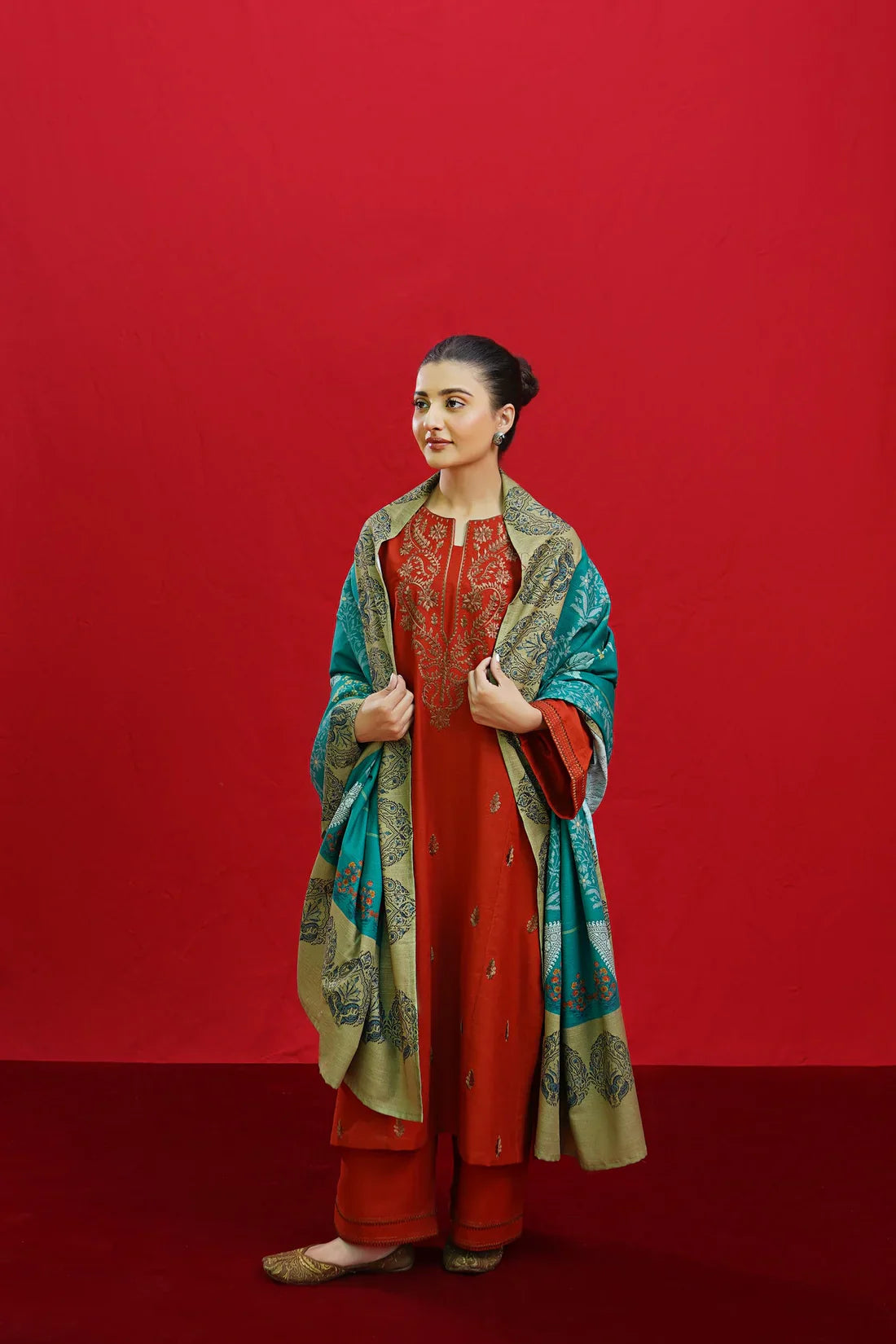 URGE - 3PC DHANAK EMBROIDERED QA-220