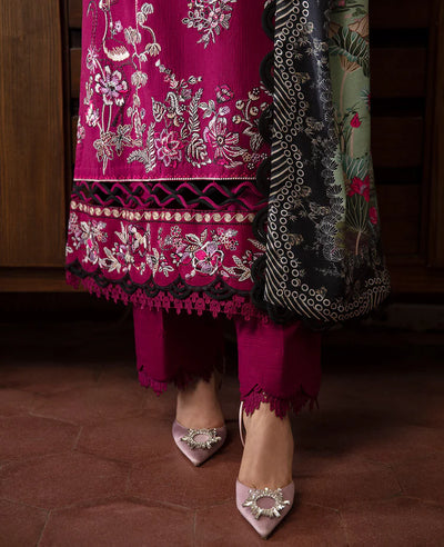 REPUBLIC-3PC DHANAK SEQUENCE EMBROIDERED SHIRT WITH COURTRAI PRINTED SHAWL & DHANAK TOUSER-BIC-4209