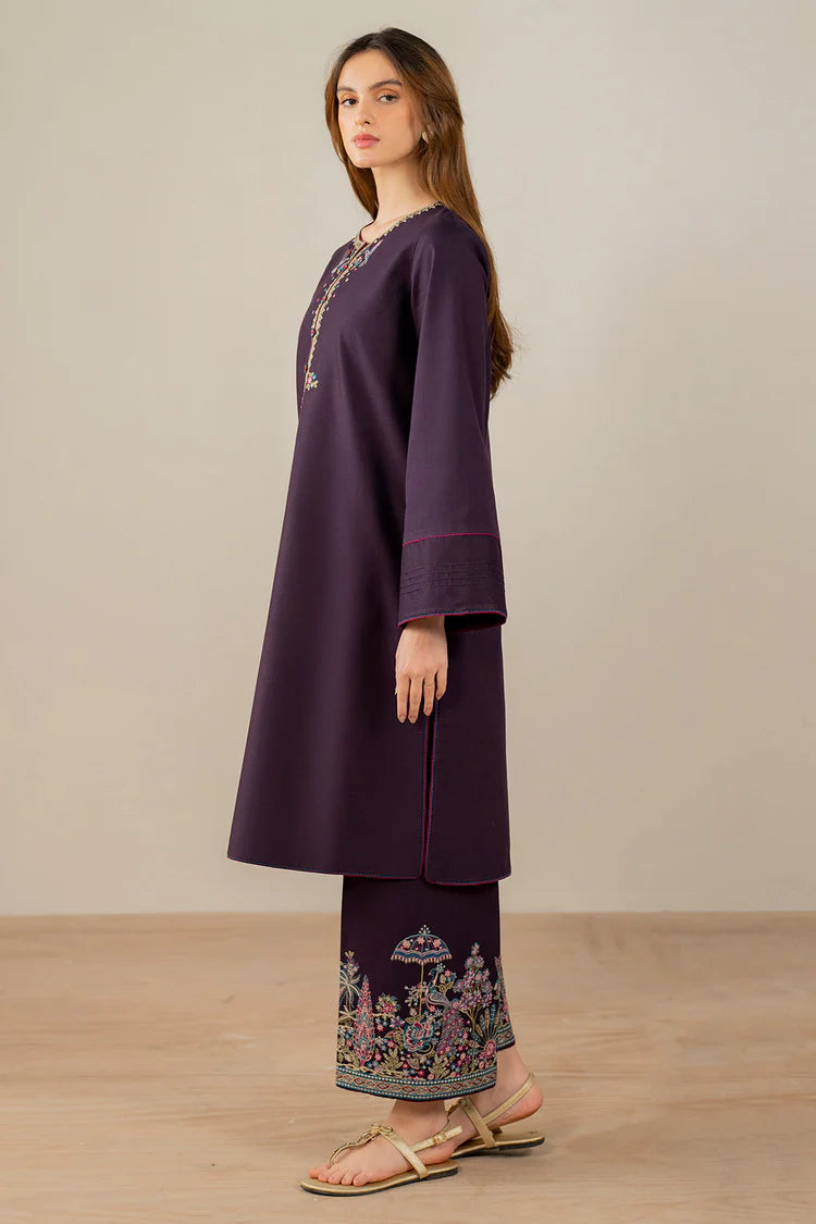 JAZMIN-2PC DHANAK EMBROIDERED SHIRT & EMBROIDERED TROUSER-BIC-111